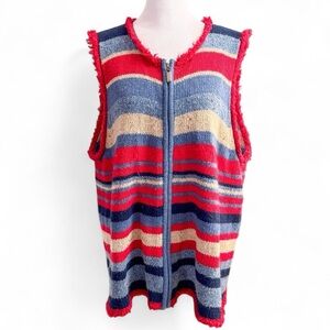 Breckenridge Striped Knit Vest with Zipper